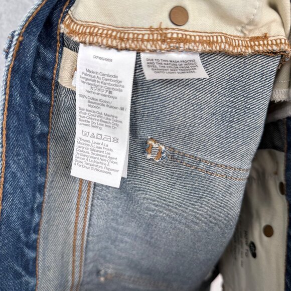Madewell Womens Brynn Long Short Size 29 Blue Denim Button Fly Raw Hem NWOT - Picture 7 of 13